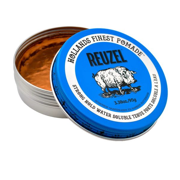 Reuzel Strong Hold Water Soluble Blue Pomade Δυνατή Πομάδα Μαλλιών για Κράτημα & Λάμψη 95g